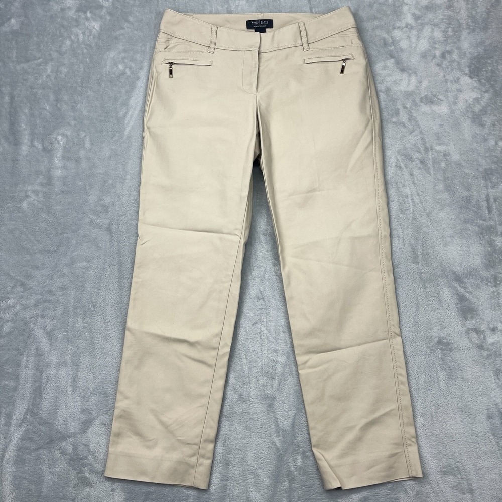White House Black Market Ankle Pants Womens 6R (30x26) Beige Perfect Form Casual
